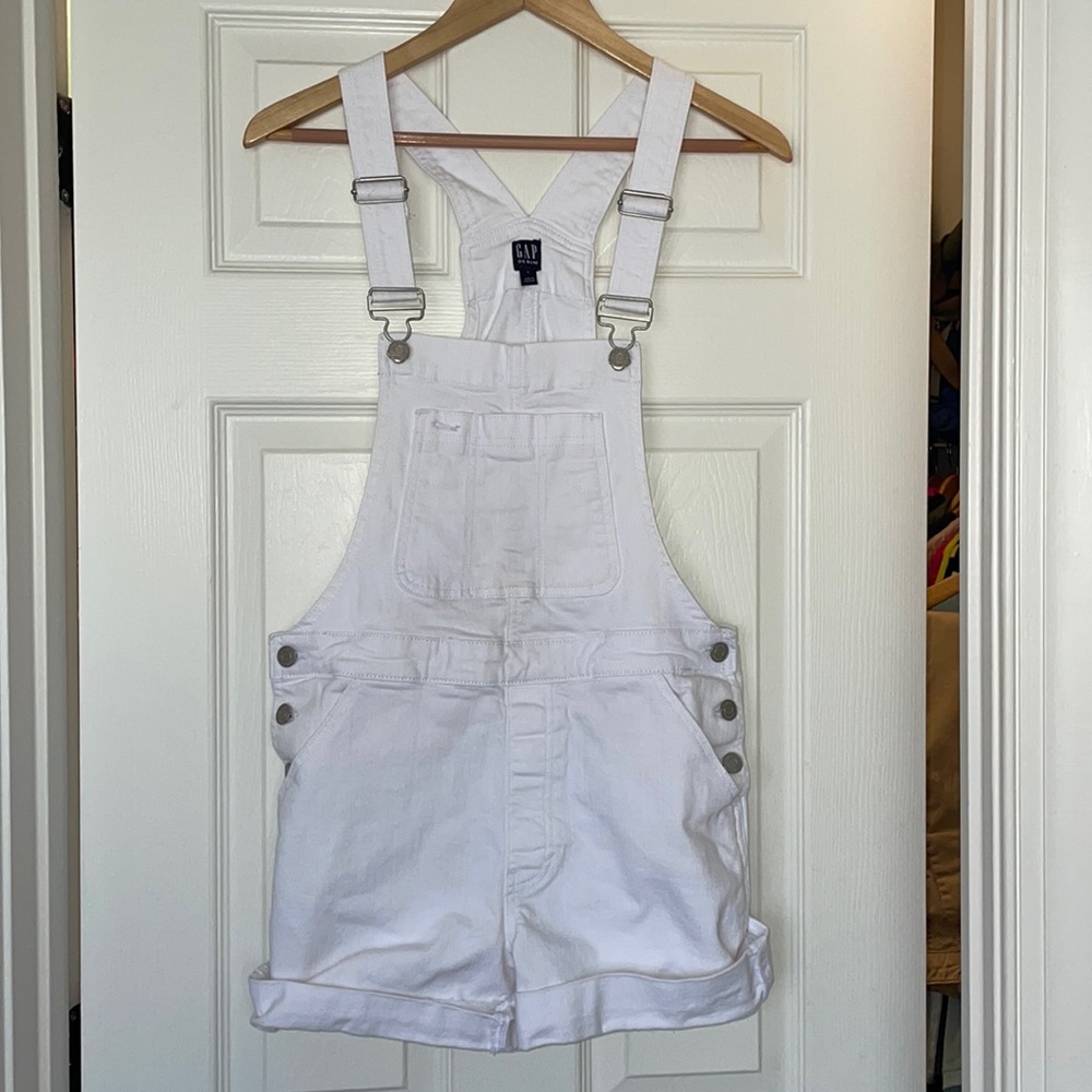 White Gap jean overalls small
